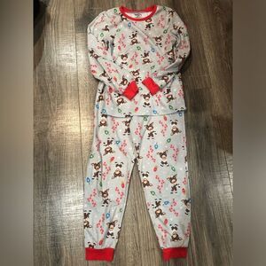 Kids Matching Pajama Piece Size 10 Festive Kids Pajama Set with Reindeer Print
